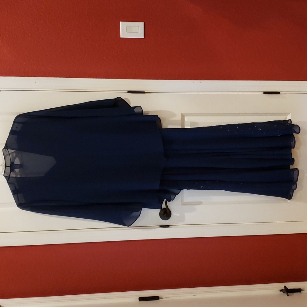 CATHERINES Navy Blue Masquerade Beaded Dress Set sz 18W Women's Plus Evening - Picture 5 of 12